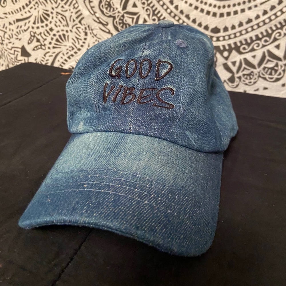 Denim ‘Good Vibes’ Hat